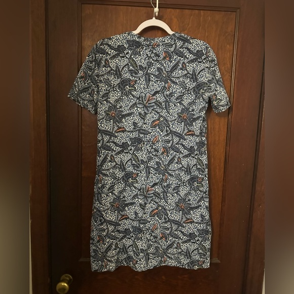Tori Burch Tory Burch Blue Floral Print Drawstring T-Shirt Dress XS - Picture 3 of 4